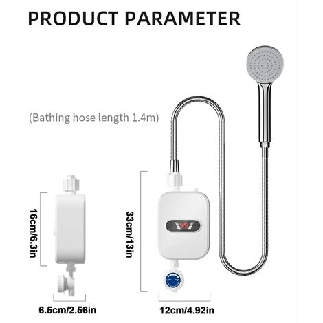 Electric Water Heater For Shower 3.5kw Led Digital Display Mini Instant 110v Hot Waterproof,EU 7 Electric Water Heater For Shower 3.5kw Led Digital Display Mini Instant 110v Hot Waterproof,EU - Image 5