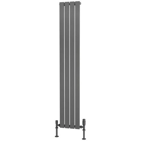 Traderad Flat Tube Steel Anthracite Vertical Designer Radiator 1600mm H X 280mm W Single Panel - Central Heating 3 Traderad Flat Tube Steel Anthracite Vertical Designer Radiator 1600mm H X 280mm W Single Panel - Central Heating