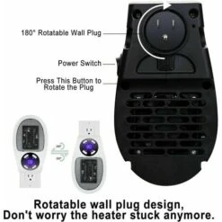 500 Watts Blowing Ceramic Heating Mini Heating Blowing Economic Heating Heating Heating On Socket With Thermostat And Timer, For Desk, Bedroom, Living Room- Blanche-with Remote Control） -Heating Equipment 80254597 3