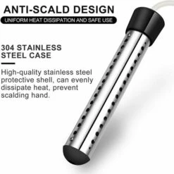 Immersion Water Heater, 1500W Submersible Immersion Water Heater With 304 Stainless Steel Full Guard, Bucket Heater Heats 5 Gallons Of Water In Black Mimutes。。 -Heating Equipment 81255435 4