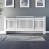 Radiator Cover Adjustable - White Vertical Style
