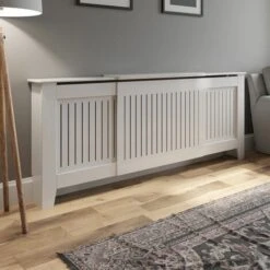 Radiator Cover Adjustable - White Vertical Style -Heating Equipment 8756298 3