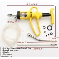 Stainless Steel Semi Automatic Animal Injector, Continuous Animal Syringe, Veterinary Injector Tool, For Horse Sheep Pig Cattle Farm Equipments -Heating Equipment 87601276 5