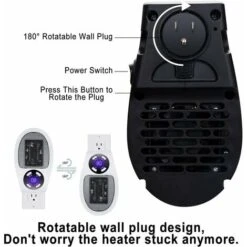 2 Pieces 500 Watt Ceramic Fan Heater Mini Fan Heater Economical Portable Space Heater Plug-In Heater With Thermostat And Timer, For Office, Bedroom, Living Room（white-with Remote Control） -Heating Equipment 88617988 4