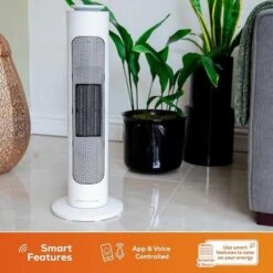 TCP Smart WiFi Ceramic Heater Cooling Portable Tower Fan 2000W White Thermostat -Heating Equipment 92354337 3