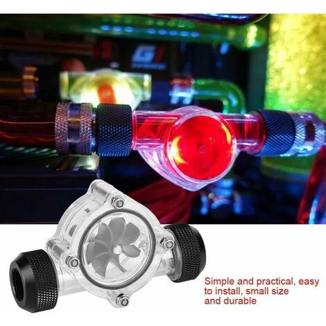 Cooling Water Flow Meter, Water Flow Indicator, G1/4 Thread 8 Wheels, For Computer Or Cooling Systems (Black) 4 Cooling Water Flow Meter, Water Flow Indicator, G1/4 Thread 8 Wheels, For Computer Or Cooling Systems (Black) - Image 2