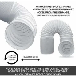 Portable Air Conditioner Exhaust Hose, Universal Flexible Room Air Conditioner Vent Duct Replacement -Heating Equipment 95066177 3