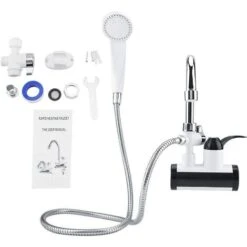 Boquite Valentine's Day Carnival Water Faucet, Water Tap, Instant Hot And Cold Water Dispenser Heater Heating Faucet Temperature Display + Shower Head (2 Side Water)