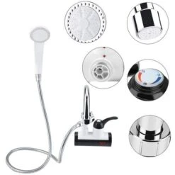 Boquite Valentine's Day Carnival Water Faucet, Water Tap, Instant Hot And Cold Water Dispenser Heater Heating Faucet Temperature Display + Shower Head (2 Side Water) -Heating Equipment 95534255 3