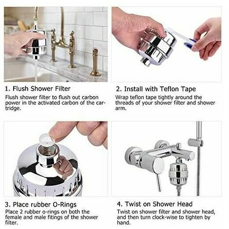 Shower Filter, Anti-Calc Shower Filter - Filters Chloramine, Fluoride And Heavy Metals, Replaceable Cartridge Shower Filter - Soften Hard Water, Protect Skin And Hair 5 Shower Filter, Anti-Calc Shower Filter - Filters Chloramine, Fluoride And Heavy Metals, Replaceable Cartridge Shower Filter - Soften Hard Water, Protect Skin And Hair - Image 3