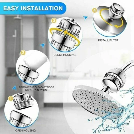 Shower Filter, Anti-Calc Shower Filter - Filters Chloramine, Fluoride And Heavy Metals, Replaceable Cartridge Shower Filter - Soften Hard Water, Protect Skin And Hair 6 Shower Filter, Anti-Calc Shower Filter - Filters Chloramine, Fluoride And Heavy Metals, Replaceable Cartridge Shower Filter - Soften Hard Water, Protect Skin And Hair - Image 4