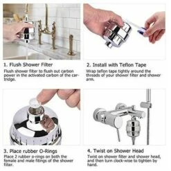 Shower Filter, Anti-Calc Shower Filter - Filters Chloramine, Fluoride And Heavy Metals, Shower Filter With Replaceable Cartridges - Softens Hard Water, Protects Skin And Hair -Heating Equipment 95583694 3