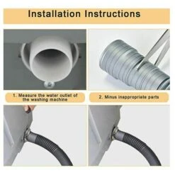 Washing Machine Outlet Pipe Drain Extension Pipe Wave Wheel Extension Pipe Basin Under The Water Pipe Vegetable Basin Outlet Pipe- -Heating Equipment 95650679 4