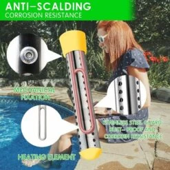Travel Immersion Heater, Electric Immersion Pool Heater With Stainless Steel Guard For In Ground Pools, Blue, One Piece 10 Travel Immersion Heater, Electric Immersion Pool Heater With Stainless Steel Guard For In Ground Pools, Blue, One Piece -Heating Equipment 95709149 4