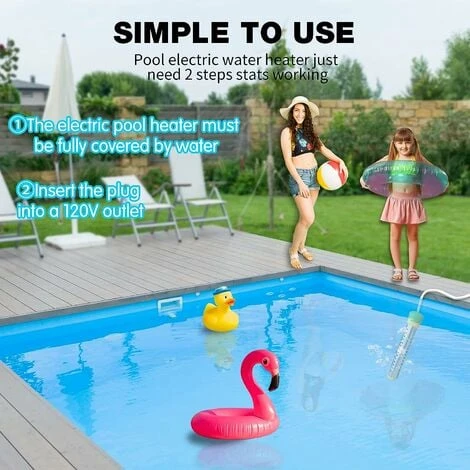 Travel Immersion Heater, Electric Immersion Pool Heater With Stainless Steel Guard For In Ground Pools, Blue, One Piece 7 Travel Immersion Heater, Electric Immersion Pool Heater With Stainless Steel Guard For In Ground Pools, Blue, One Piece - Image 5
