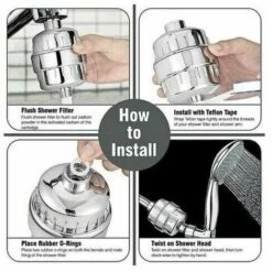 Shower Filter Purifies And Softens Water - Anti-Calc - 15-Stage Replaceable Filter Cartridge With Vitamin C - Perfect For Enhancing Cleansing Of The Body And Moisturizing Of The Skin And Hair 11 Shower Filter Purifies And Softens Water - Anti-Calc - 15-Stage Replaceable Filter Cartridge With Vitamin C - Perfect For Enhancing Cleansing Of The Body And Moisturizing Of The Skin And Hair -Heating Equipment 96182416 5