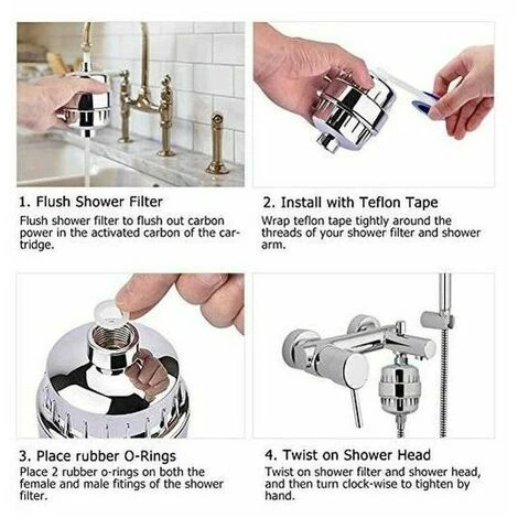Shower Filter, Anti-limescale Shower Filter, Filters Out Chloramine, Fluoride And Heavy Metals, Shower Filters With Replaceable Cartridges Soften Hard Water, Protect Skin And Hair 5 Shower Filter, Anti-limescale Shower Filter, Filters Out Chloramine, Fluoride And Heavy Metals, Shower Filters With Replaceable Cartridges Soften Hard Water, Protect Skin And Hair - Image 3
