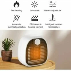 Fan Heater Bathroom Wall Mounted Power Adjustable Open Window Detector (White) -Heating Equipment 97693236 3