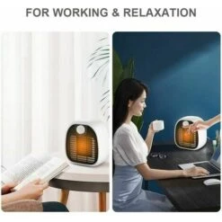 Fan Heater Bathroom Wall Mounted Power Adjustable Open Window Detector (White) -Heating Equipment 97693236 4