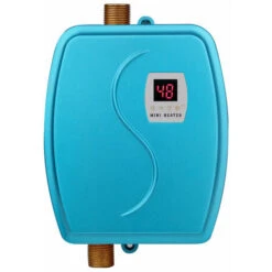 Electric Tankless Water Heater, 220V 3000W Mini Instant Water Heater With Built-in Temperature Sensor Touch Button For Bathroom Shower (EU)(Blue)