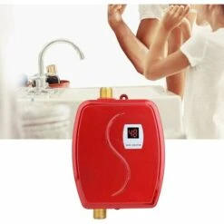 Electric Tankless Water Heater, 220V 3000W Mini Instant Water Heater With Built-in Temperature Sensor Touch Button For Bathroom Shower (EU)(Blue) -Heating Equipment 97699693 4
