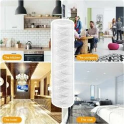 Set Of 3 Coiled Filter Cartridges For Water Filter - Filtration Of Sediment Up To 25 Microns - Universal Standard Size -Heating Equipment 97811985 5