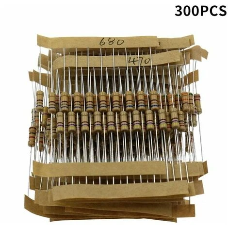 300PCS 30 Values 1/2W Carbon Film Resistor Kit 5% Metal Resistor Set 10-1M Ohm Carbon Film Resistors Individually Labeled, Model: 300pcs 4 300PCS 30 Values 1/2W Carbon Film Resistor Kit 5% Metal Resistor Set 10-1M Ohm Carbon Film Resistors Individually Labeled, Model: 300pcs - Image 2