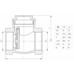 1 Swing Clack Non-Return Check Valve Brass One-Way Valves 7 1 Swing Clack Non-Return Check Valve Brass One-Way Valves -Heating Equipment 1196259 3