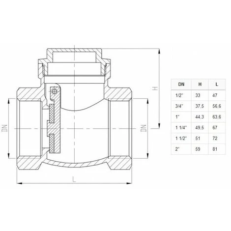 1 Swing Clack Non-Return Check Valve Brass One-Way Valves 5 1 Swing Clack Non-Return Check Valve Brass One-Way Valves - Image 3