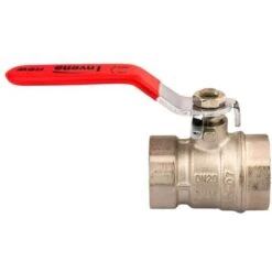 1/2 Inch Water Lever Type Ball Valve Female X Female Red Handle Quarter Turn