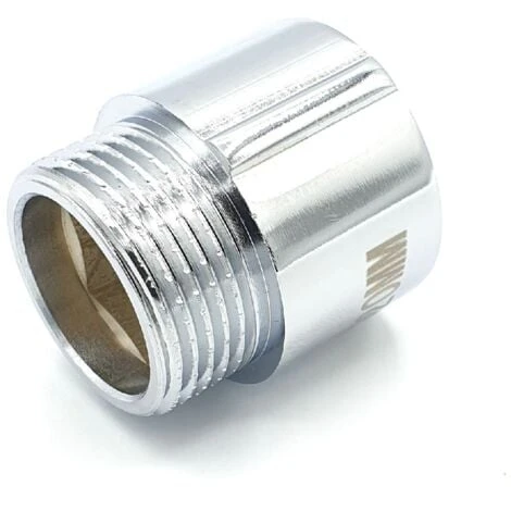 20mm Long 3/4 BSP (22mm) Pipe Thread Extension Female X Male Chrome Brass 4 20mm Long 3/4 BSP (22mm) Pipe Thread Extension Female X Male Chrome Brass - Image 2