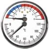 63mm 0-6bar 0-120C Thermo Pressure Gauge 1/2 BSP Rear Entry Manometer -Heating Equipment 1196749 1