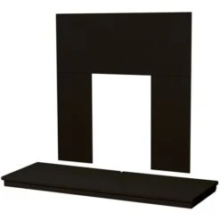 Αδάμ Adam Wooden Back Panel & Hearth In Black, 48 Inch