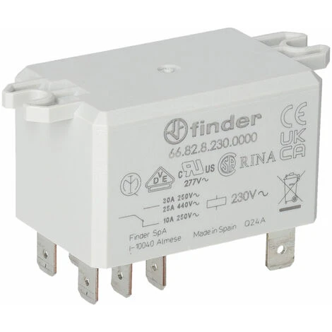 Finder 66.82.8.230.0000 230V Relay DPST-NO AC 30A (Flange Mounting) 66.82 3 Finder 66.82.8.230.0000 230V Relay DPST-NO AC 30A (Flange Mounting) 66.82