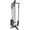 PrimeMatik - Fireplace Companion Tool Set Of 3 Accessories For Fireside Made Of Cast Iron -Heating Equipment 16110880 1