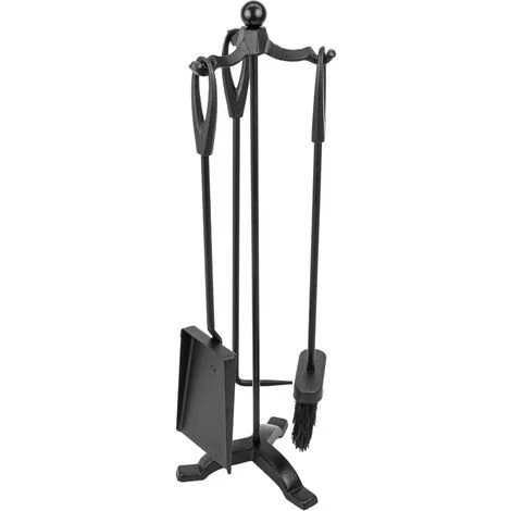 PrimeMatik - Fireplace Companion Tool Set Of 3 Accessories For Fireside Made Of Cast Iron 3 PrimeMatik - Fireplace Companion Tool Set Of 3 Accessories For Fireside Made Of Cast Iron