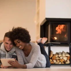 Relaxdays Firewood Rack With Carrier Tote, Indoor Use, Modern Design, Steel Storage Stand, HWD: 50x51x37cm, Black -Heating Equipment 16594165 3