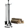 Relaxdays 5-Piece Fireplace Companion Tools, Set With Rack, Shovel, Broom, Poker And Tongs. Black 2 Relaxdays 5-Piece Fireplace Companion Tools, Set With Rack, Shovel, Broom, Poker And Tongs. Black -Heating Equipment 16886426 1