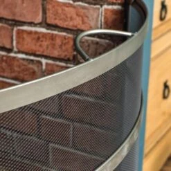 Buckton Fire Guard Fireplace Screen Fence, Nickel -Heating Equipment 18013949 3