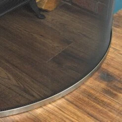 Buckton Fire Guard Fireplace Screen Fence, Nickel -Heating Equipment 18013949 5