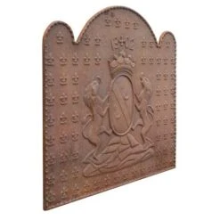 Plate Pediment Fireplace Coat Of Arms Wall Decoration Wall Ornament Cast Iron Floor Protector Stove Fireplace Wall Protector