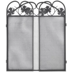Hommoo 3-panel Fireplace Screen Iron Black VD09009 -Heating Equipment 20414048 4