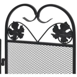 Hommoo 3-panel Fireplace Screen Iron Black VD09009 -Heating Equipment 20414048 5