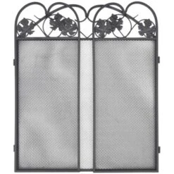 3-panel Fireplace Screen Iron Black VidaXL -Heating Equipment 2094745 4