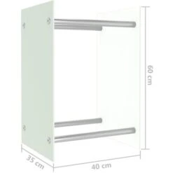 Firewood Rack White 40x35x60 Cm Glass VidaXL -Heating Equipment 23030346 3