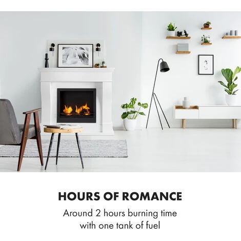 Klarstein Phantasma Cottage Pillar Ethanol Fireplace Smokeless Stainless Steel Burner 3 X 300ml 2h Stainless Steel White/black 4 Klarstein Phantasma Cottage Pillar Ethanol Fireplace Smokeless Stainless Steel Burner 3 X 300ml 2h Stainless Steel White/black - Image 2