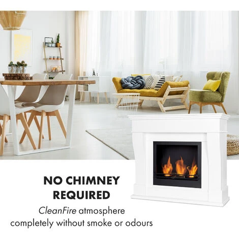 Klarstein Phantasma Cottage Pillar Ethanol Fireplace Smokeless Stainless Steel Burner 3 X 300ml 2h Stainless Steel White/black 6 Klarstein Phantasma Cottage Pillar Ethanol Fireplace Smokeless Stainless Steel Burner 3 X 300ml 2h Stainless Steel White/black - Image 4