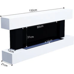 Livingandhome 50 Inch Large LED Fireplace Electric Heater Fire High Gloss Glass Slim Flame -Heating Equipment 23562057 5