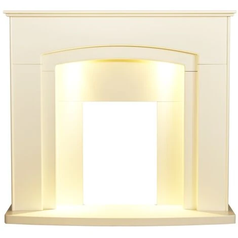 Αδάμ Adam Falmouth Fireplace In Cream With Downlights, 48 Inch 3 Αδάμ Adam Falmouth Fireplace In Cream With Downlights, 48 Inch