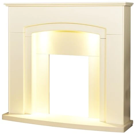 Αδάμ Adam Falmouth Fireplace In Cream With Downlights, 48 Inch 4 Αδάμ Adam Falmouth Fireplace In Cream With Downlights, 48 Inch - Image 2